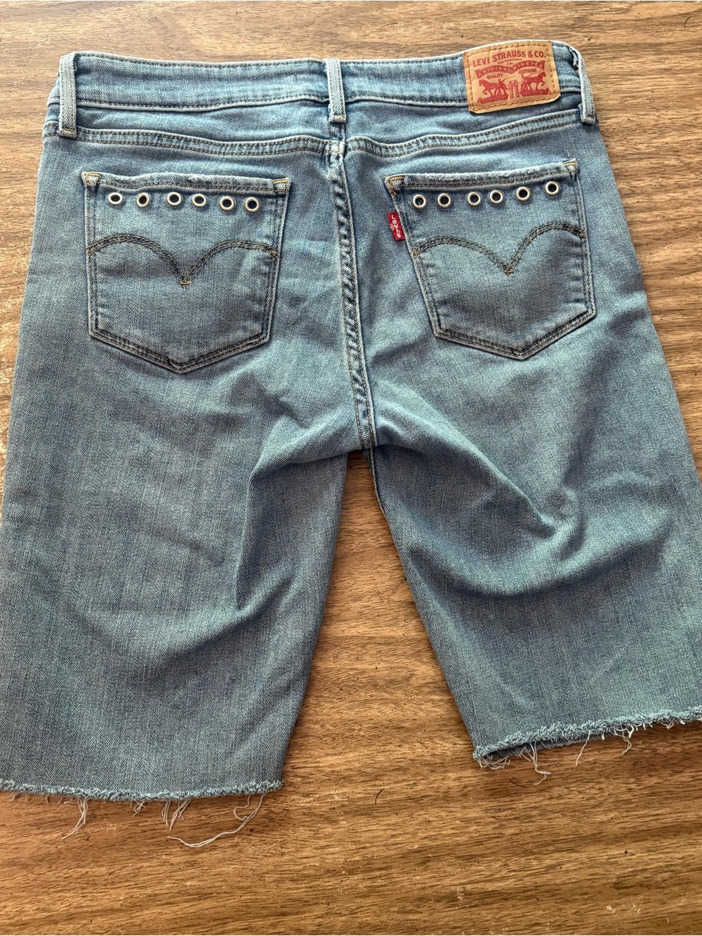 Levi's 711 Cutoff Denim Jean Shorts with Eyelet Detail Size 28